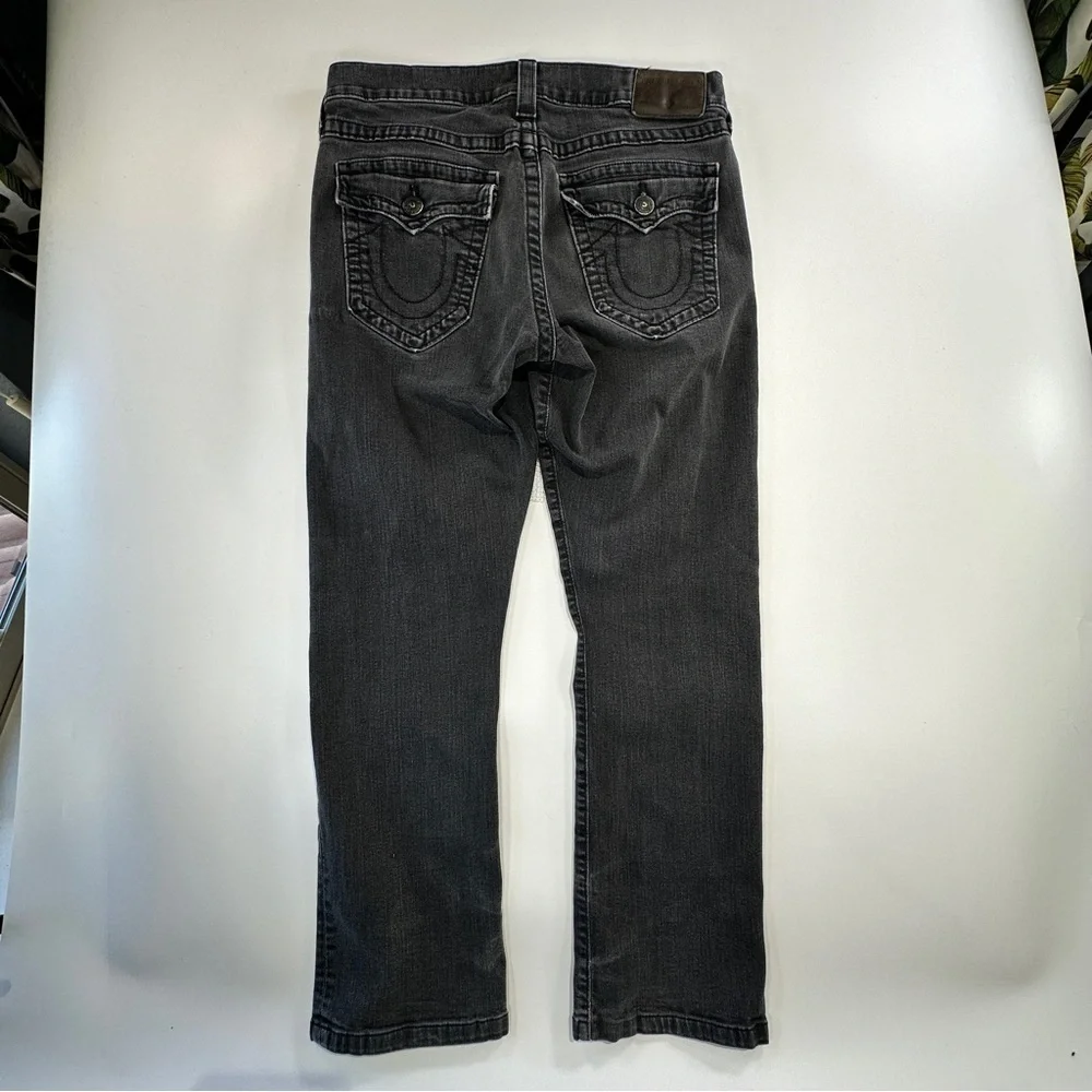 True Religion Ricky Flap Pocket Relaxed Straight Jeans Dark Gray 33